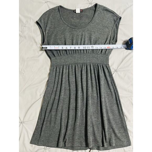 vintage y2k Body Central Dark gray Cap Sleeves grunge boho babydoll dress M - Picture 5 of 8